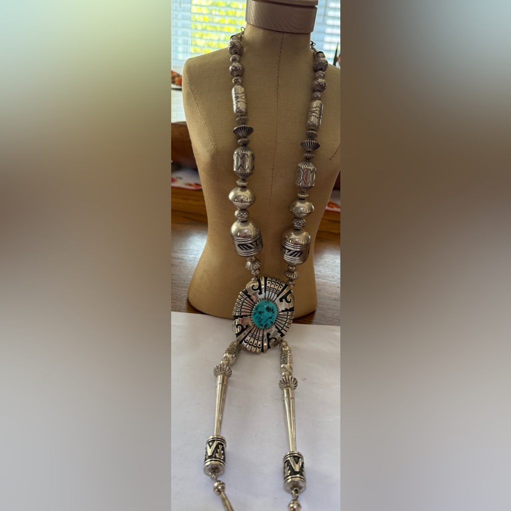 Thomas Singer Navajo Museum Quality Sterling Turquoise Necklace Thomas Singer Navajo Museum Quality Sterling Turquoise Necklace
